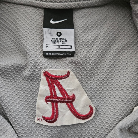 Nike Alabama Crimson Tide Mens Medium Grey Quarter Zip Pullover Jacket NCAA - Picture 7 of 7